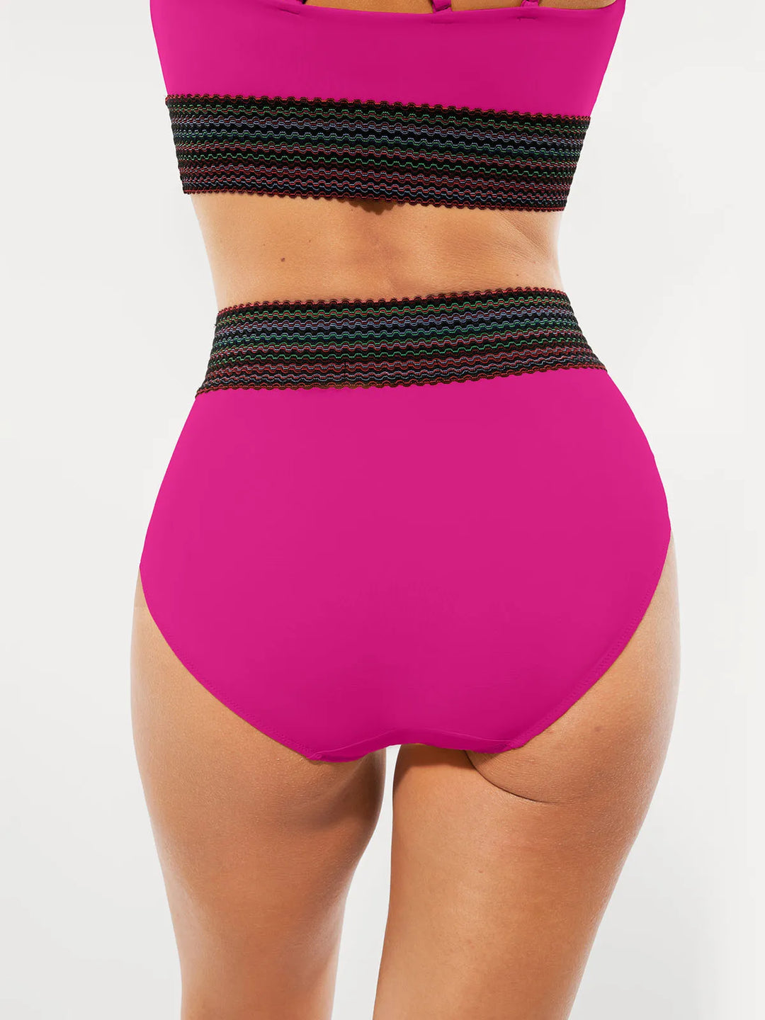 Popilush® Boho Trim High Waist Tummy Control Bikini Set