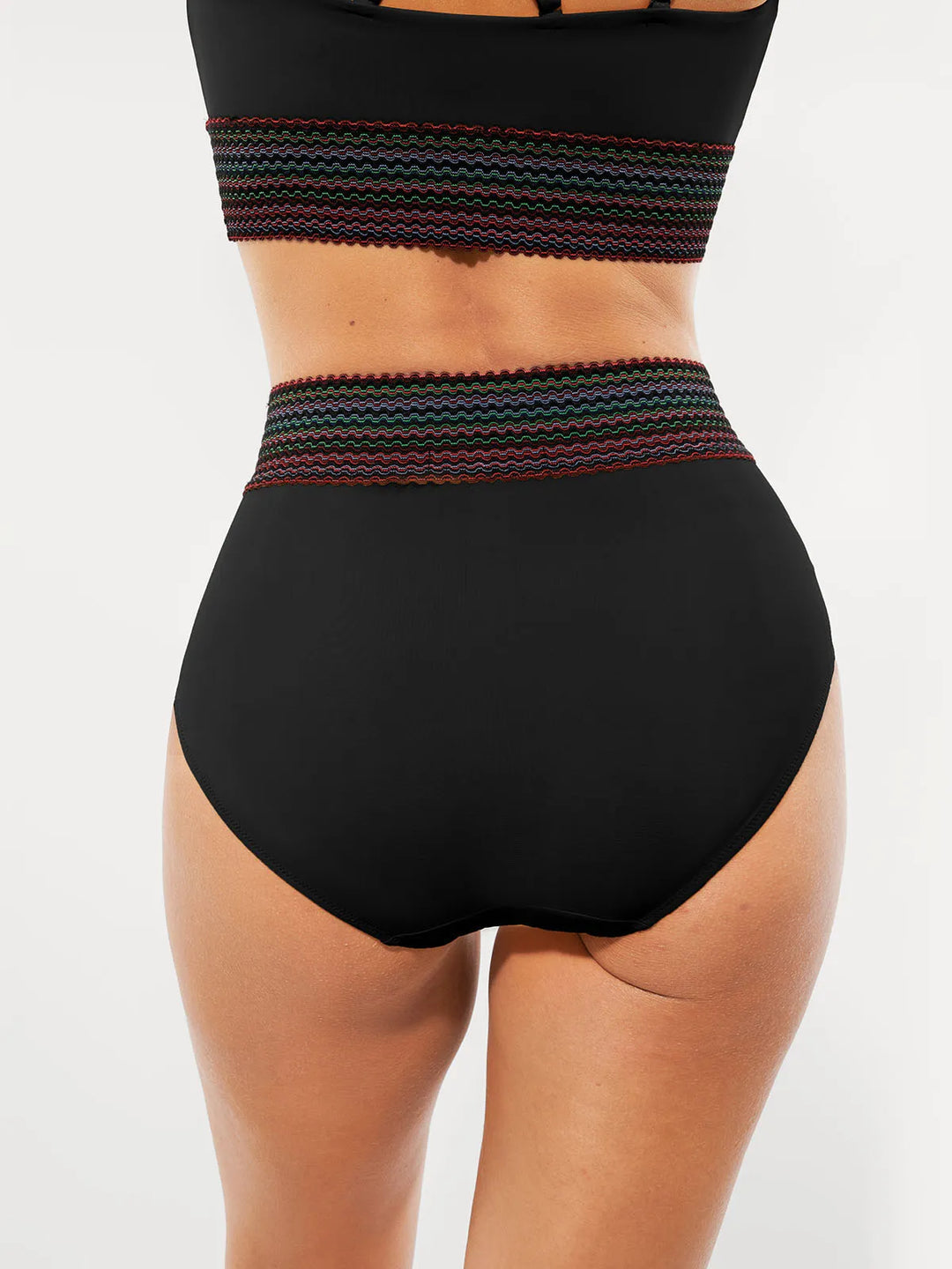 Popilush® Boho Trim High Waist Tummy Control Bikini Set