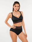 Popilush® Boho Trim High Waist Tummy Control Bikini Set