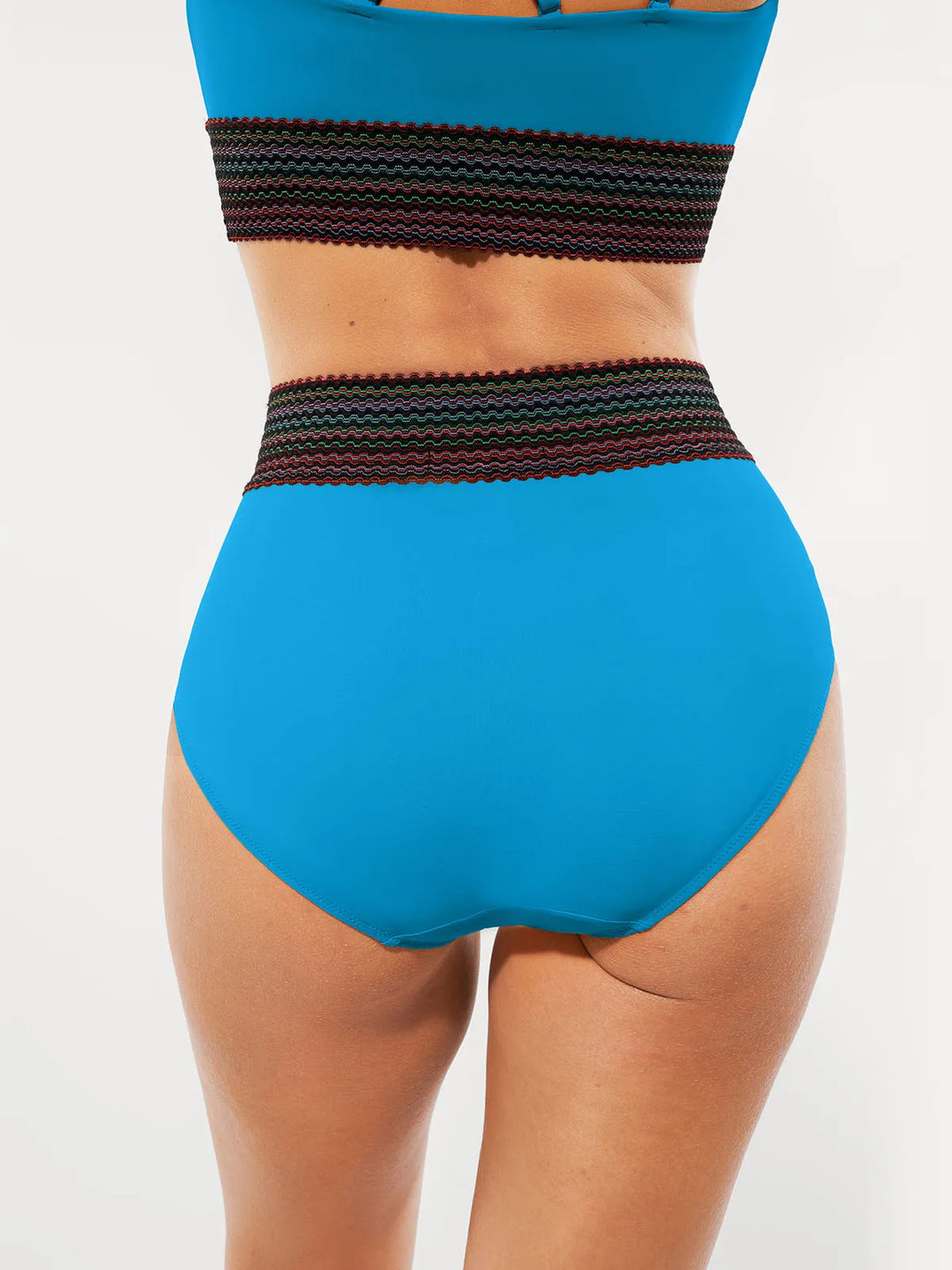 Popilush® Boho Trim High Waist Tummy Control Bikini Set