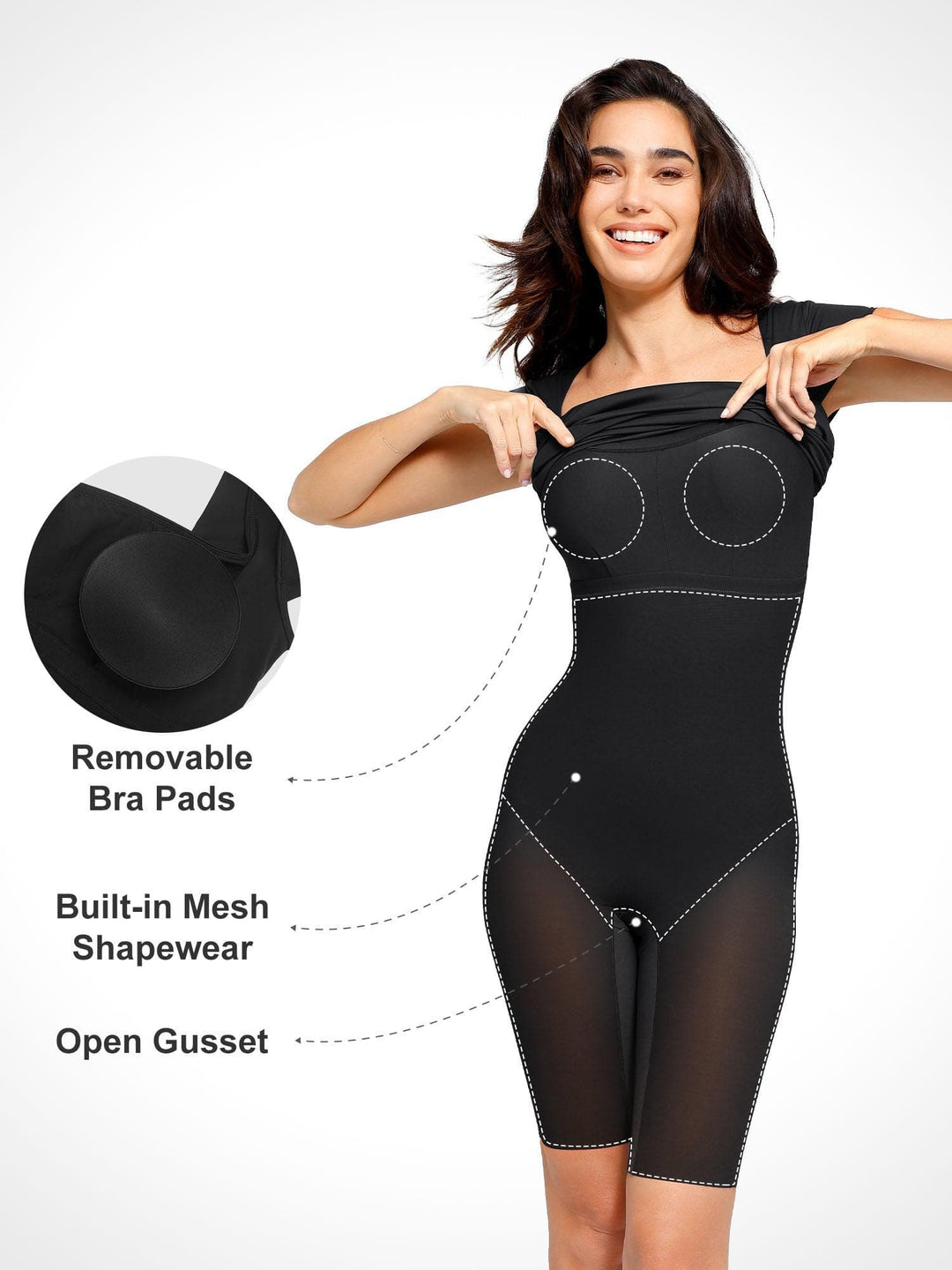 Built-In Shapewear Backless Dress or Jumpsuit Popilush Built-In Shapewear Backless Dress or Jumpsuit Popilush