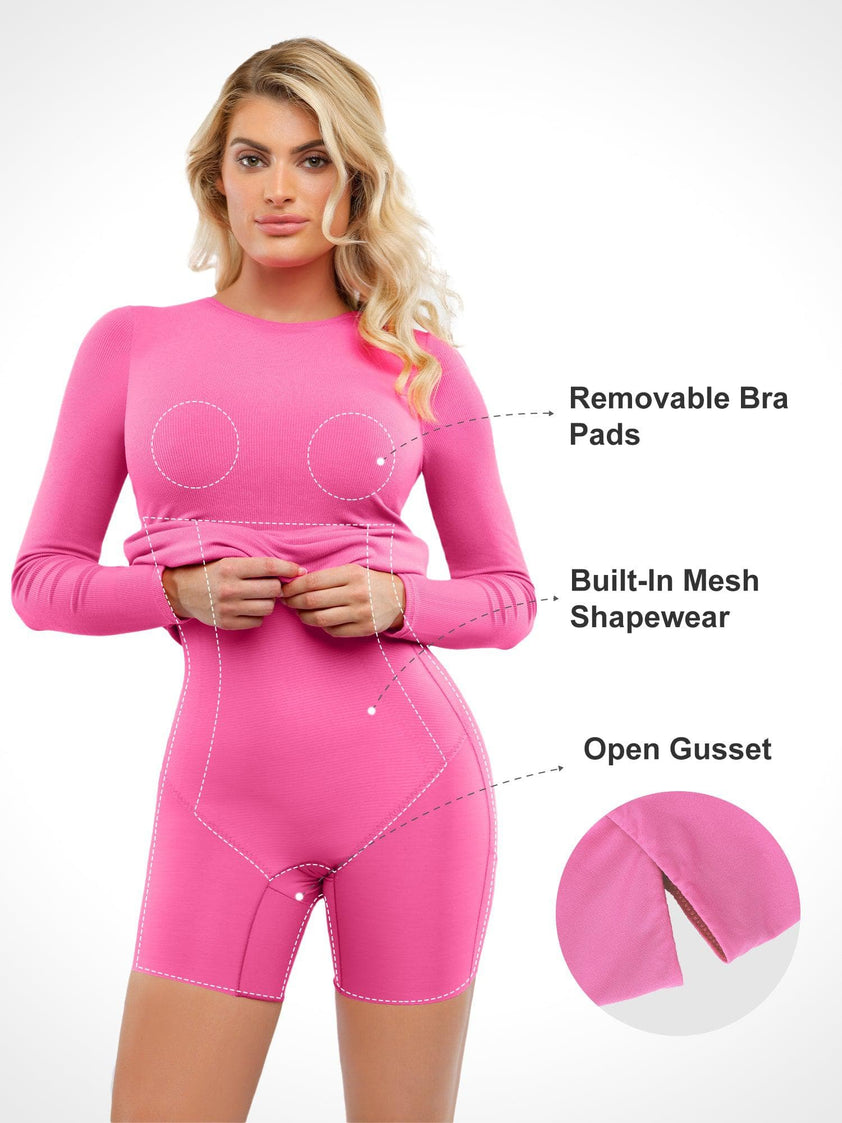 Built-In Shapewear Bell Sleeve Square-Neck Midi Dress