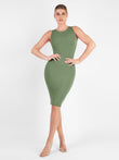 Comfortable green midi dress with shapewear by Popilush® for women.