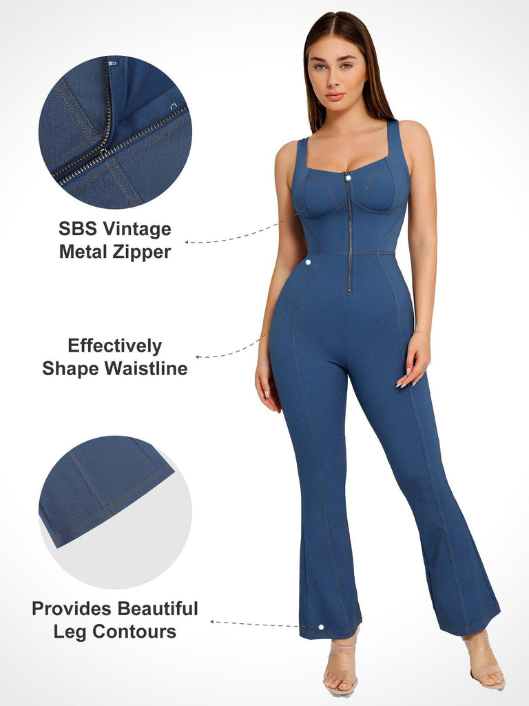 Popilush? Denim Shaper & Dress Built-In Shapewear Denim Bodysuit Or Dress