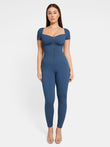 Popilush® shapewear denim jumpsuit with zipper, perfect for a chic look.