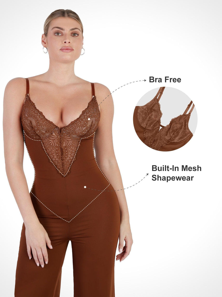 Women's Bodysuit with Built in Bra Sexy Strapless Shapewear Seamless Body  Shaper for Wedding Bridesmaid (Color : Skin, Size : Small)