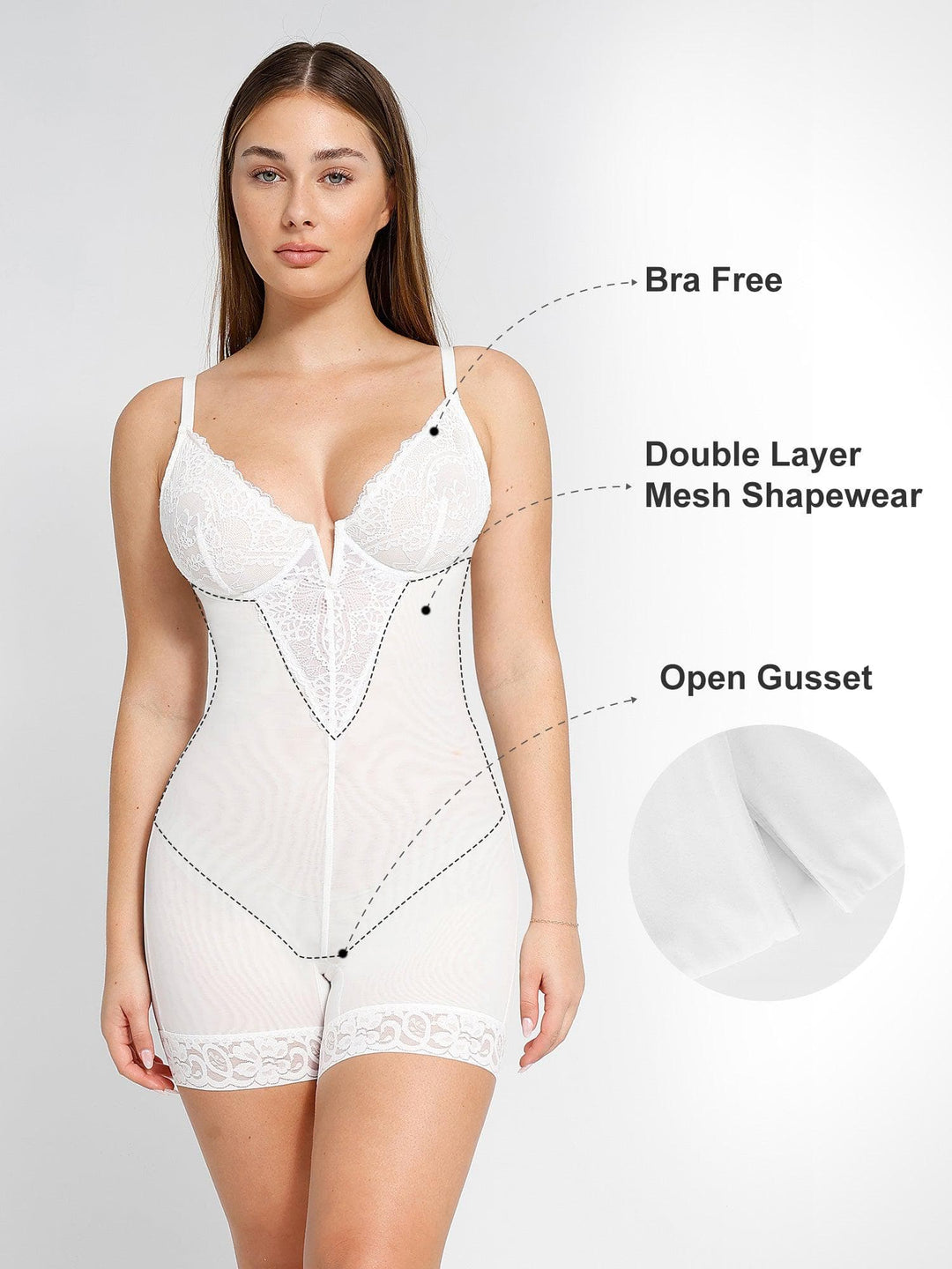 Built-In Shapewear Lace Bodysuit Or Jumpsuit Or Dress Popilush