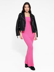 Popilush® Square Neck Bodycon Maxi Long Dress Built-In Shapewear Long Sleeve Maxi Lounge Dress