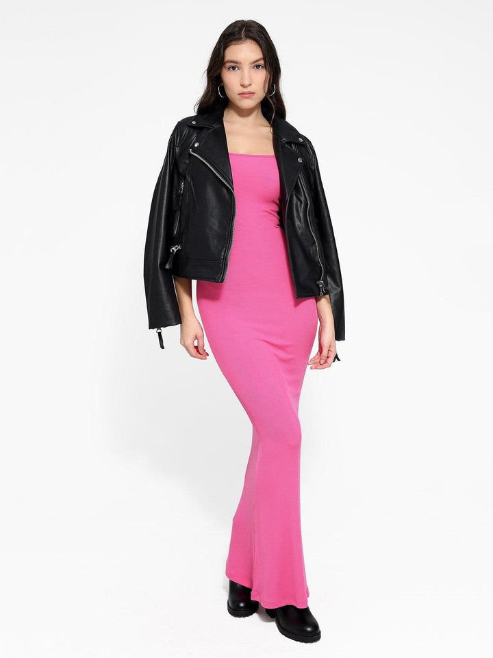 Built-In Shapewear Long Sleeve Maxi Lounge Dress