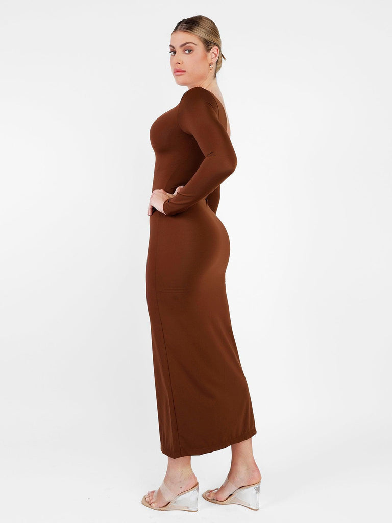 Popilush® Built-In Shapewear Long Sleeve Split Dresses