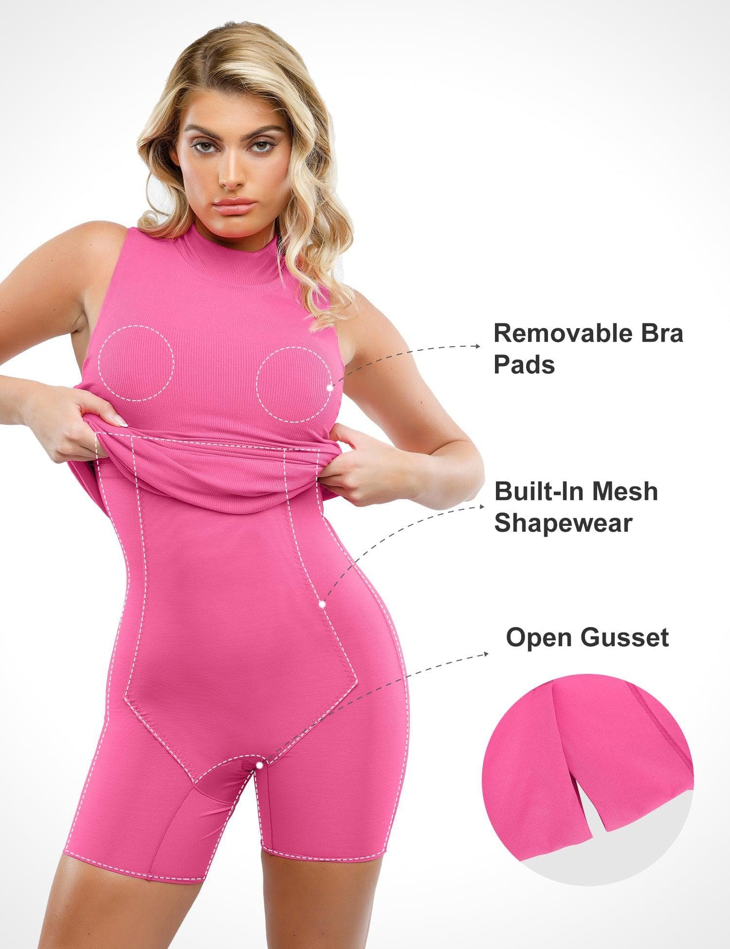 Popilush® Built-In Shapewear Mock Neck Modal Midi Dress