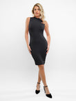 Popilush® midi dress: Stylish woman in elegant black dress