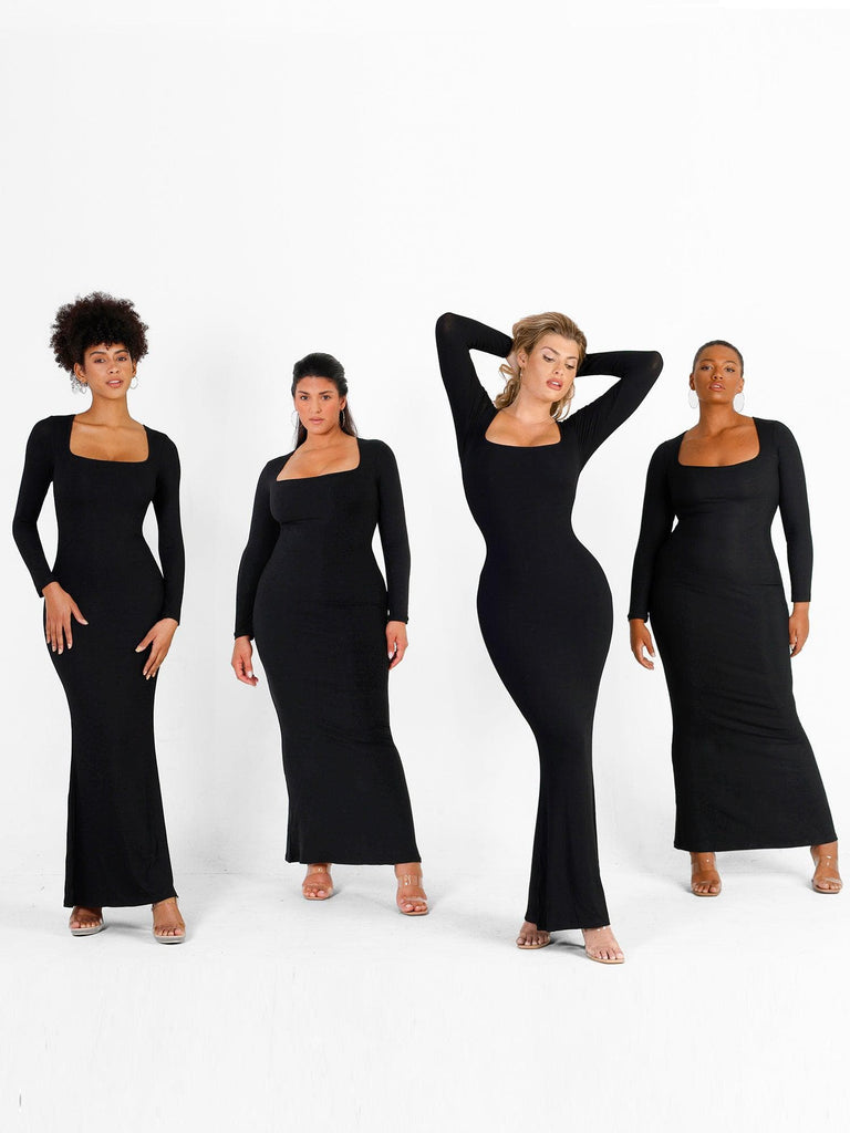 Popilush® Bodycon Dress Built-In Shapewear Modal Lounge Dresses