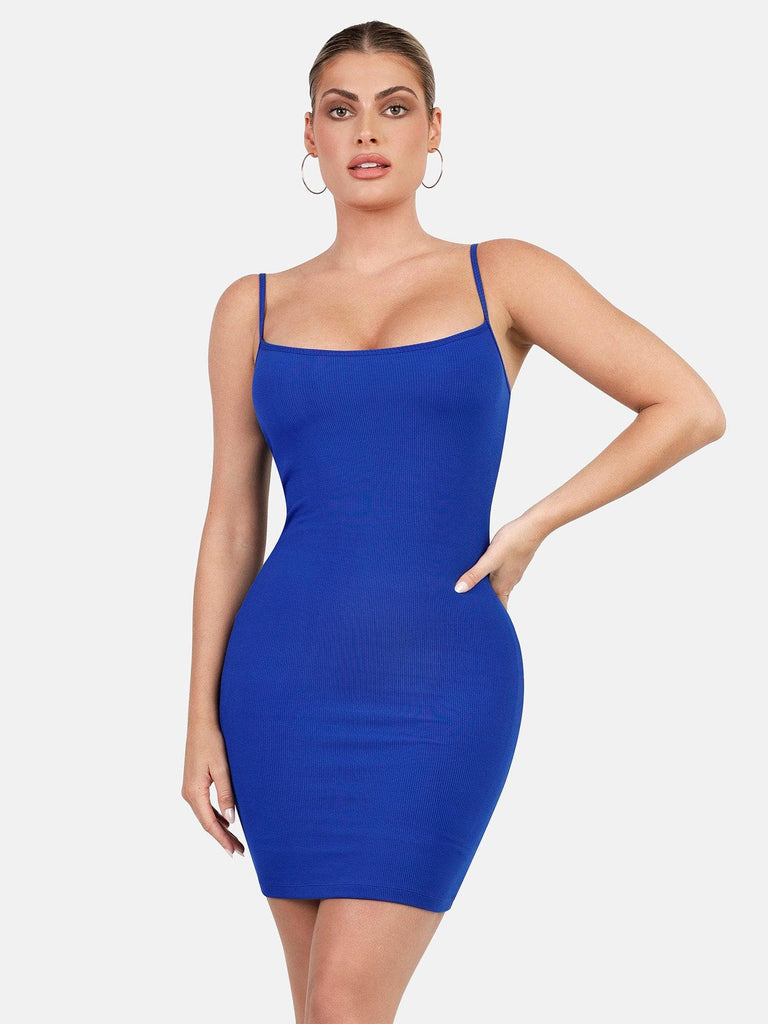 Popilush® Bodycon Dress Slip Mini Dress / Blue / S Built-In Shapewear Modal Soft Lounge Dresses
