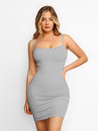 Popilush® shapewear dress, gray bodycon for comfort and style.