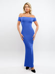 Popilush® dress: Off-shoulder design flatters, shapewear comfort.
