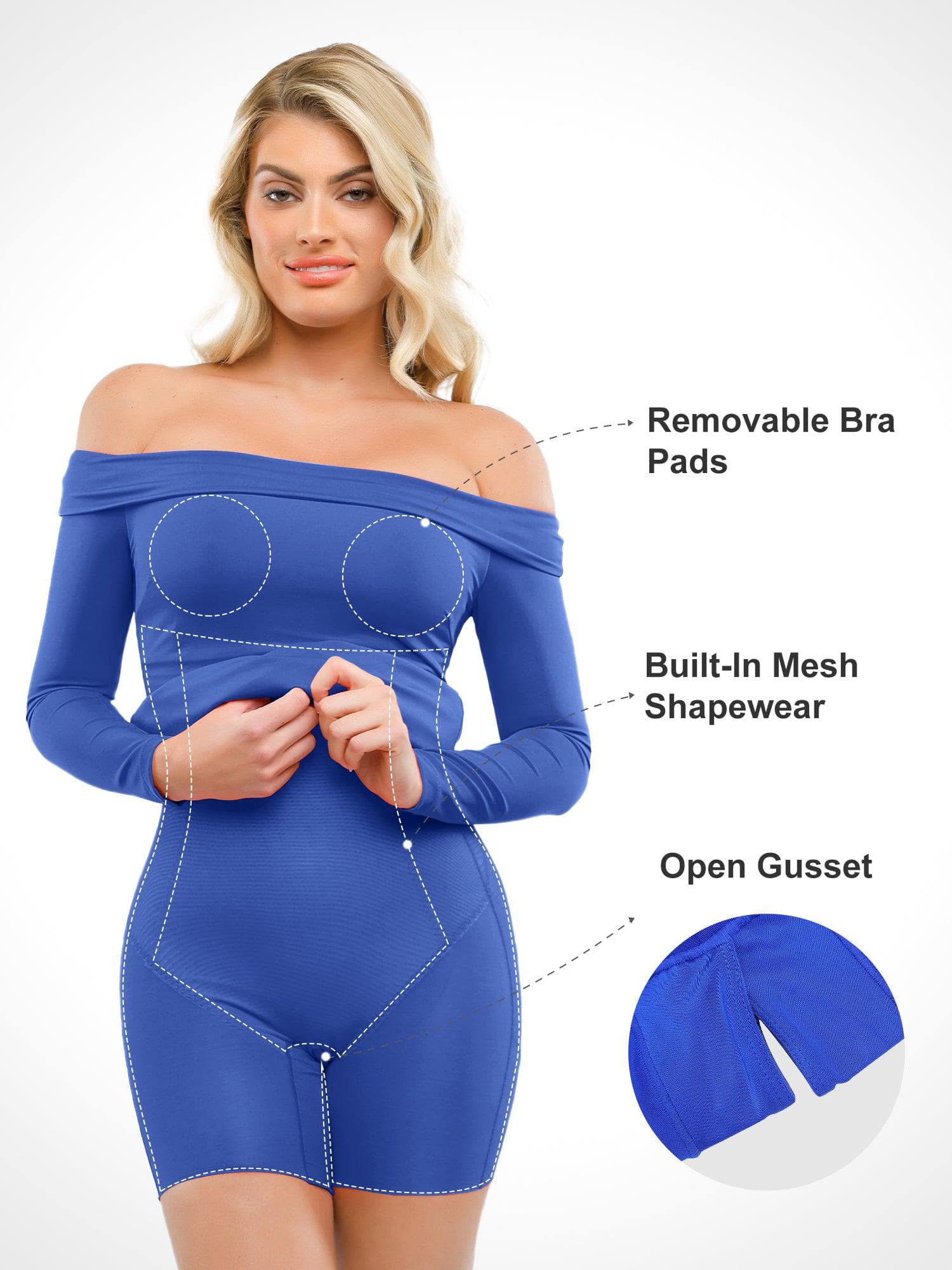 Popilush® Built-In Shapewear Off Shoulder Dresses