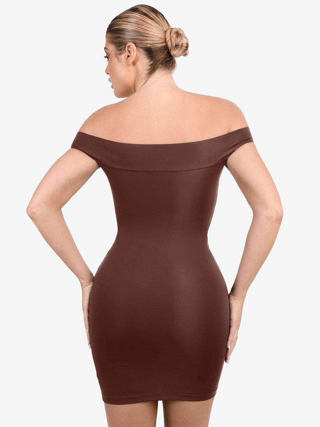 Off-Shoulder Bodycon Mini | Built-In Shapewear, Tummy - Popilush Off-Shoulder Bodycon Mini | Built-In Shapewear, Tummy - Popilush