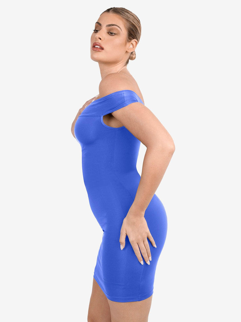 Popilush® Built-In Shapewear Off Shoulder Mini Dress
