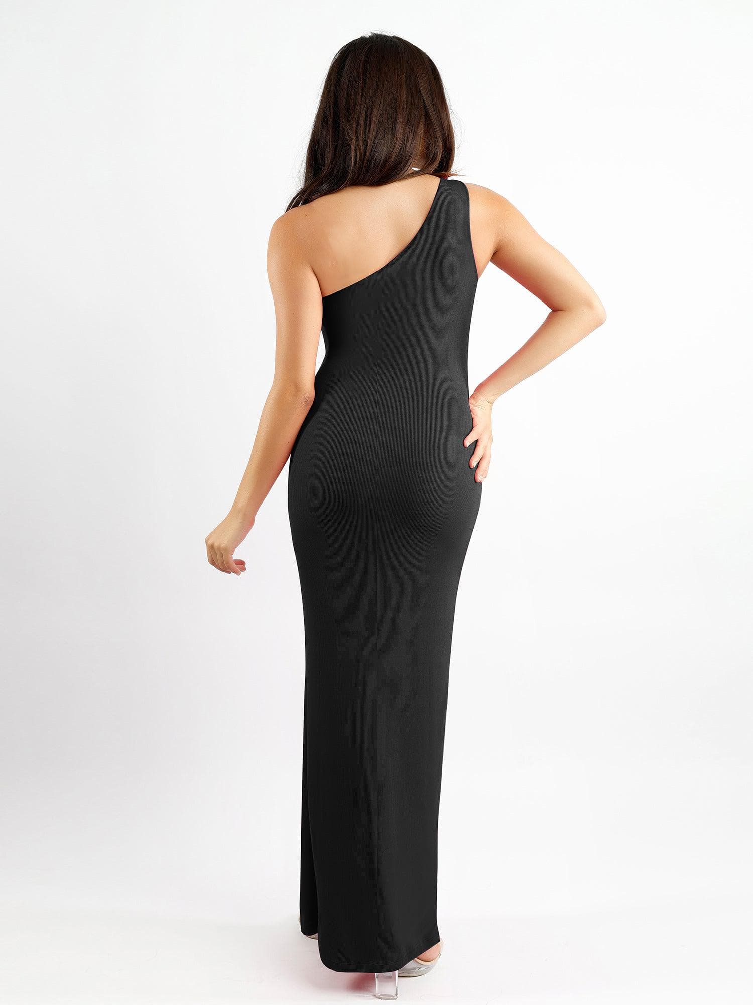 The Shapewear Dress One Shoulder Split Modal Maxi Popilush®