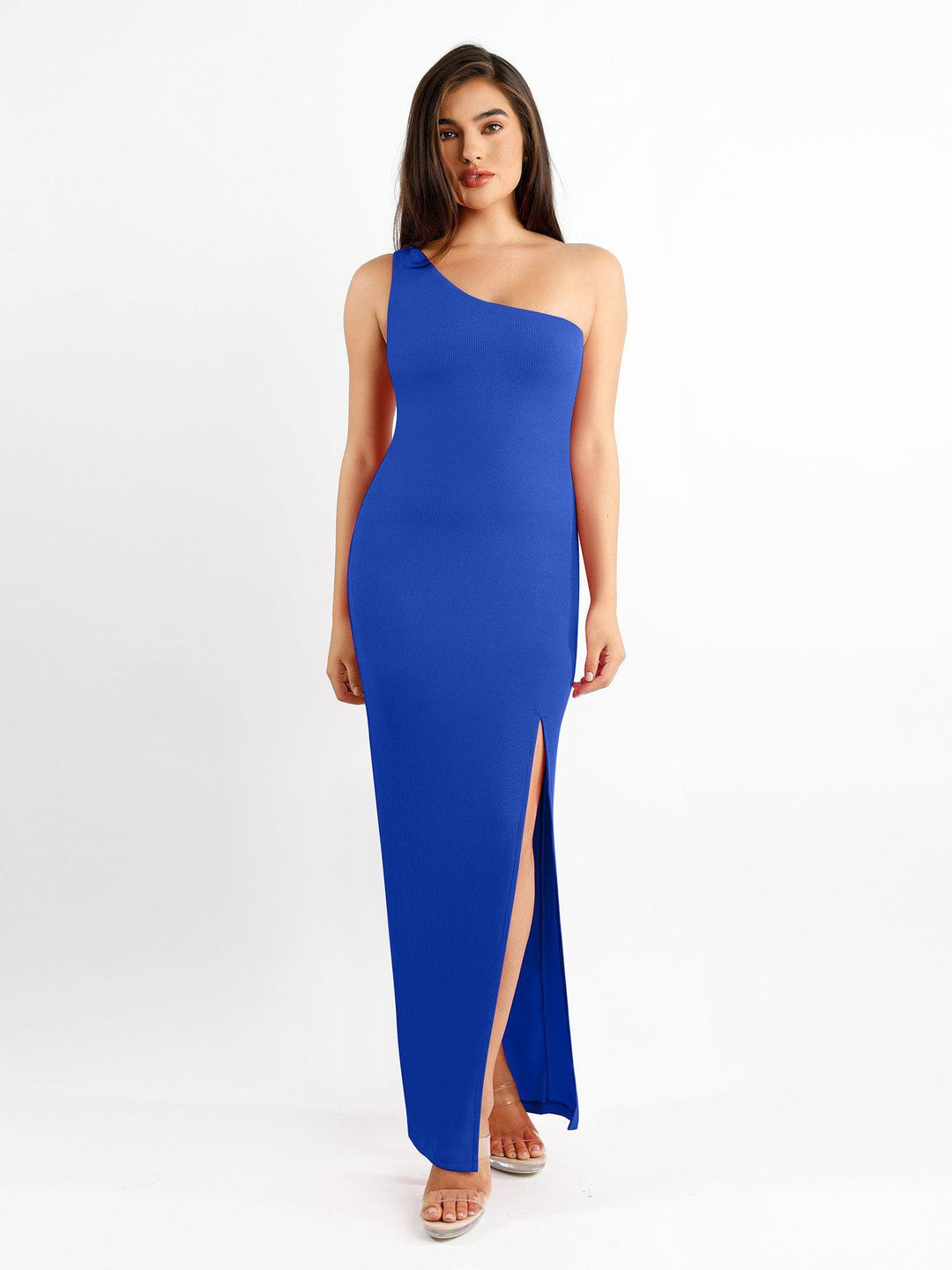 Modal One-Shoulder Shapewear Maxi | Built-In Slimming - Popilush Modal One-Shoulder Shapewear Maxi | Built-In Slimming - Popilush