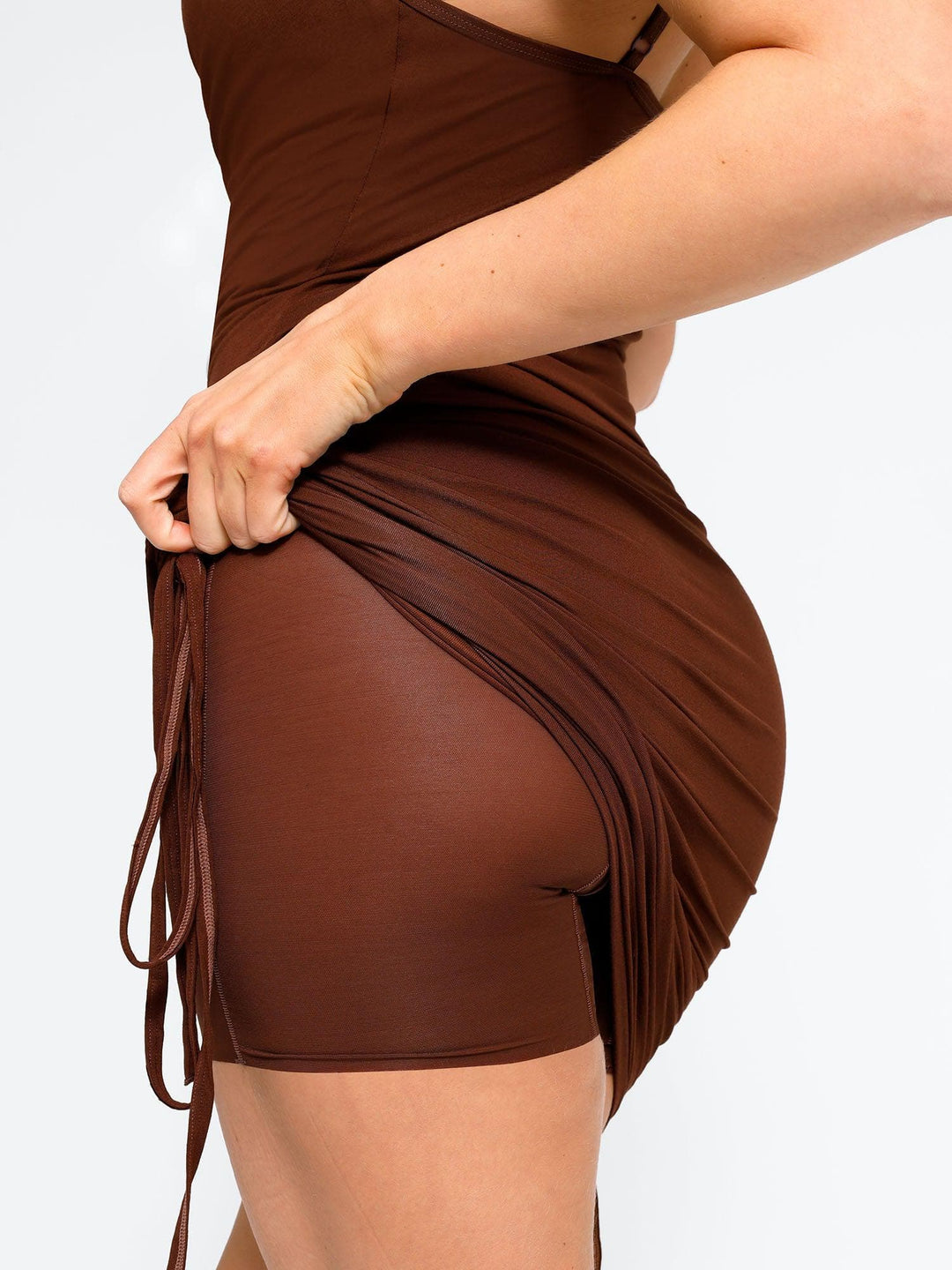 Ruched Modal Bodycon Mini Dress | Built-In Shapewear - Popilush Ruched Modal Bodycon Mini Dress | Built-In Shapewear - Popilush