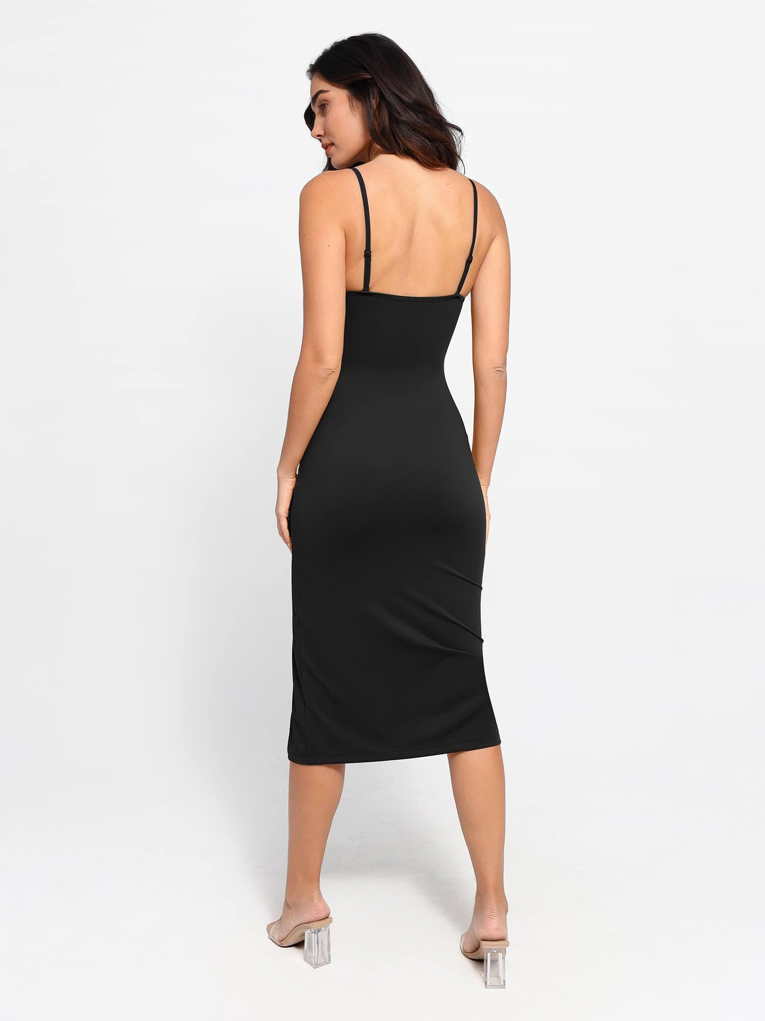 The Shapewear Dress Set Sheer Mesh Slip Split Midi Popilush®