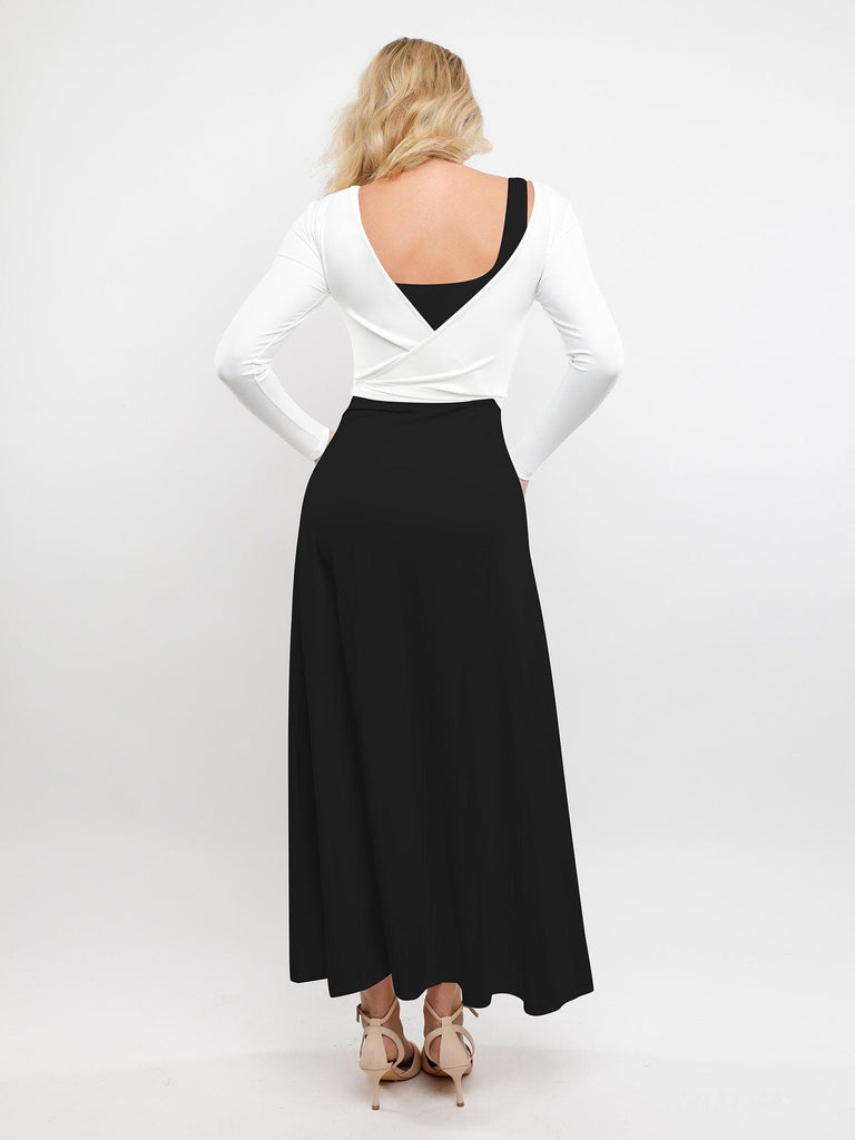 Popilush® Long-Sleeve Cardigan 2 Piece Outfit Built-In Shapewear Sleeveless Maxi Dress Or Set