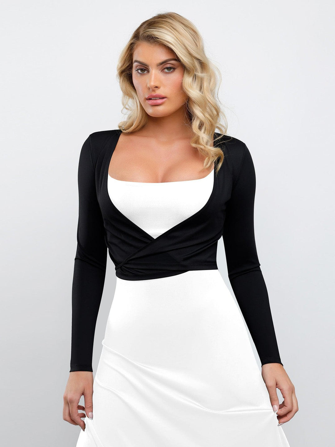 Built-In Shapewear Maxi | Tie Open Cardigan - Popilush Built-In Shapewear Maxi | Tie Open Cardigan - Popilush