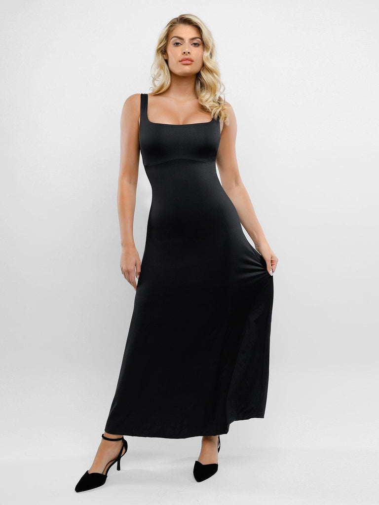 Popilush® Sleeveless Maxi Dress / Black / S Built-In Shapewear Sleeveless Maxi Dress Or Set