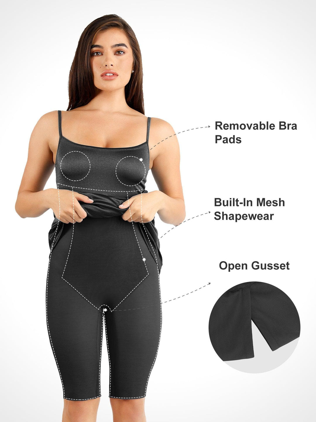 plus size shapewear slip dress for Women Tummy Control Slip for Under Dress Seamless Body Shaper Shapermint Essentials Women's Open Bust