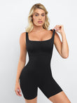 Popilush® square neck shapewear romper, slimming workout attire, shows great figure