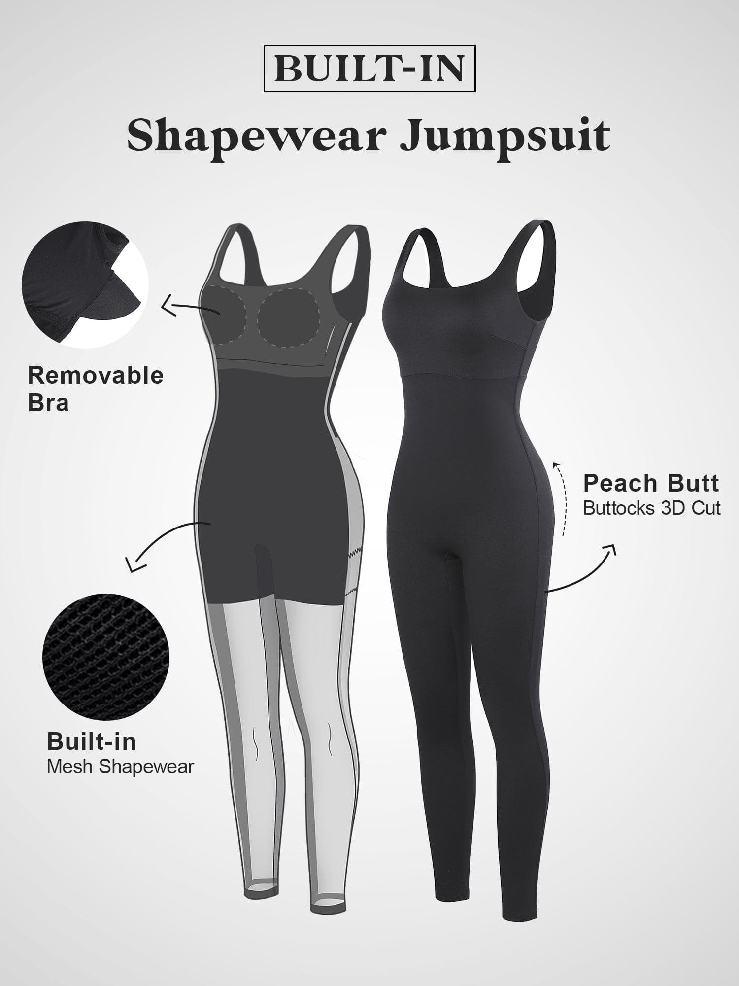 UKAP Women Jumpsuit Seamless Sculpting Body Shapewear One Piece Bodysuit  Slim Sport Black XL