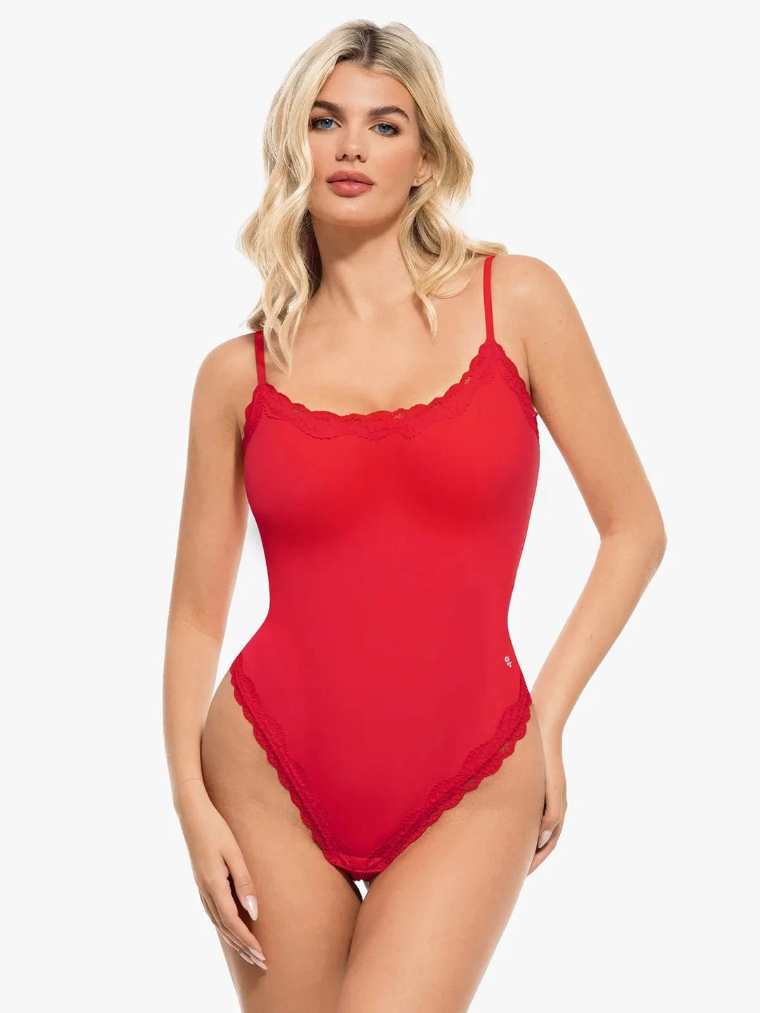 Popilush® Red / XS Cloud-Touch Shaping All-in-One Lace Bodysuit