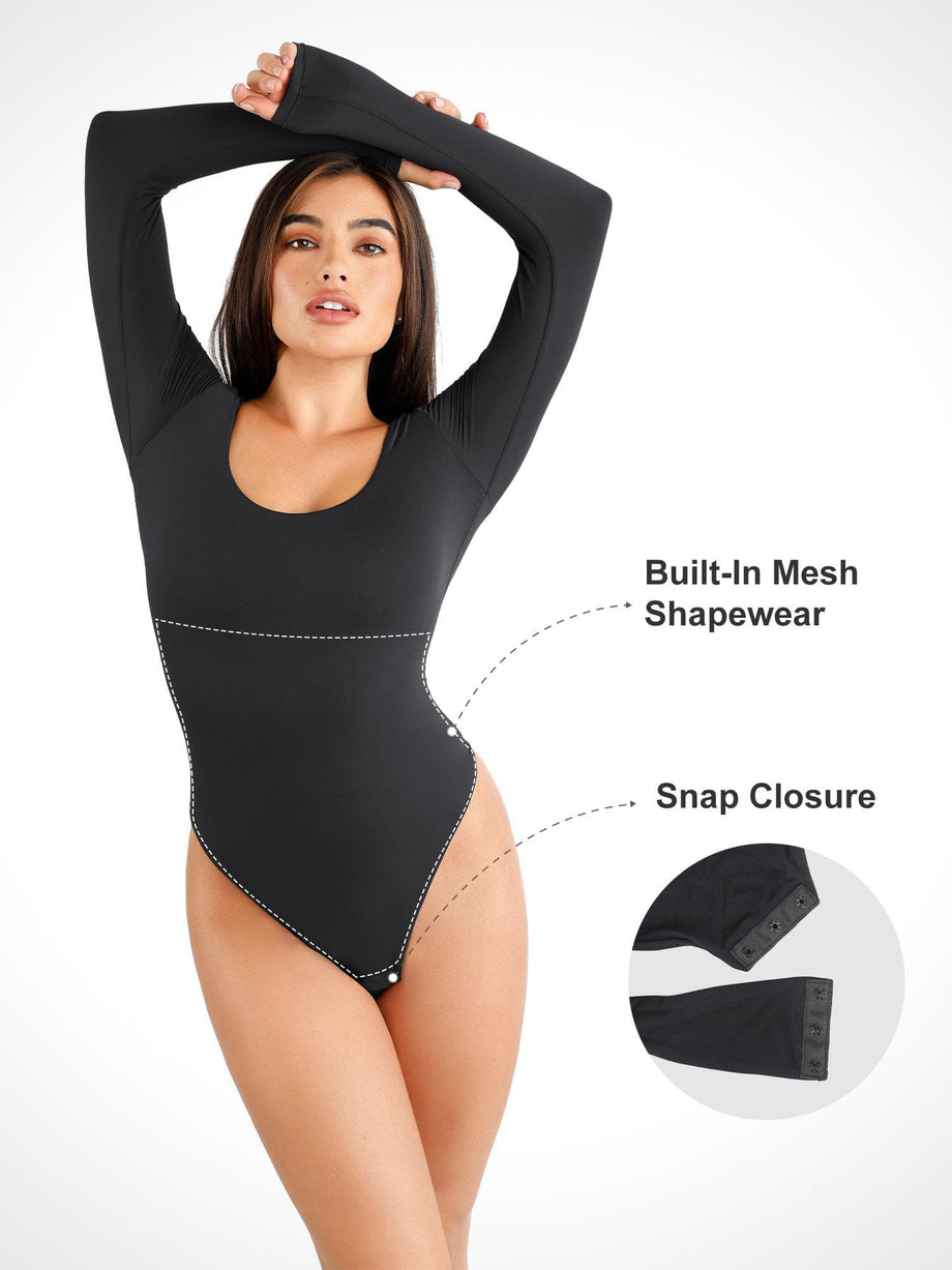 CloudSense Seamless Scoop-Neck Long-Sleeve Bodysuit