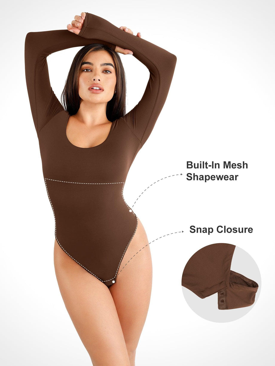 long sleeve scoop bodysuit, long sleeve scoop bodysuit Suppliers