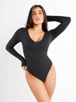 Popilush® Black Long Sleeve Sculpting Bodysuit