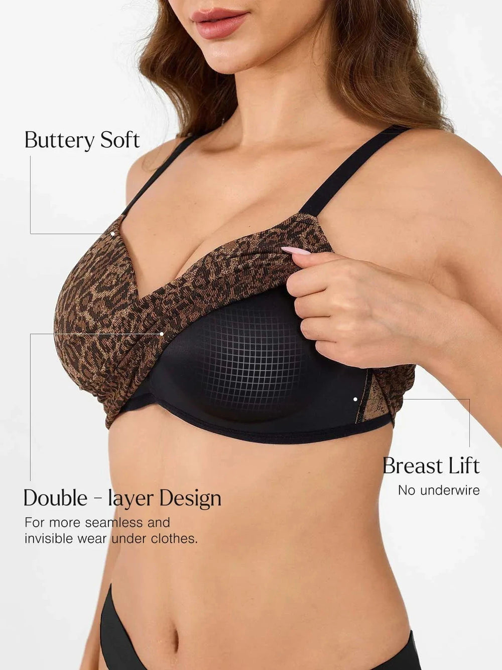 Popilush® ContourLift™ Seamless Wireless Leopard Shaping Push Up Bra