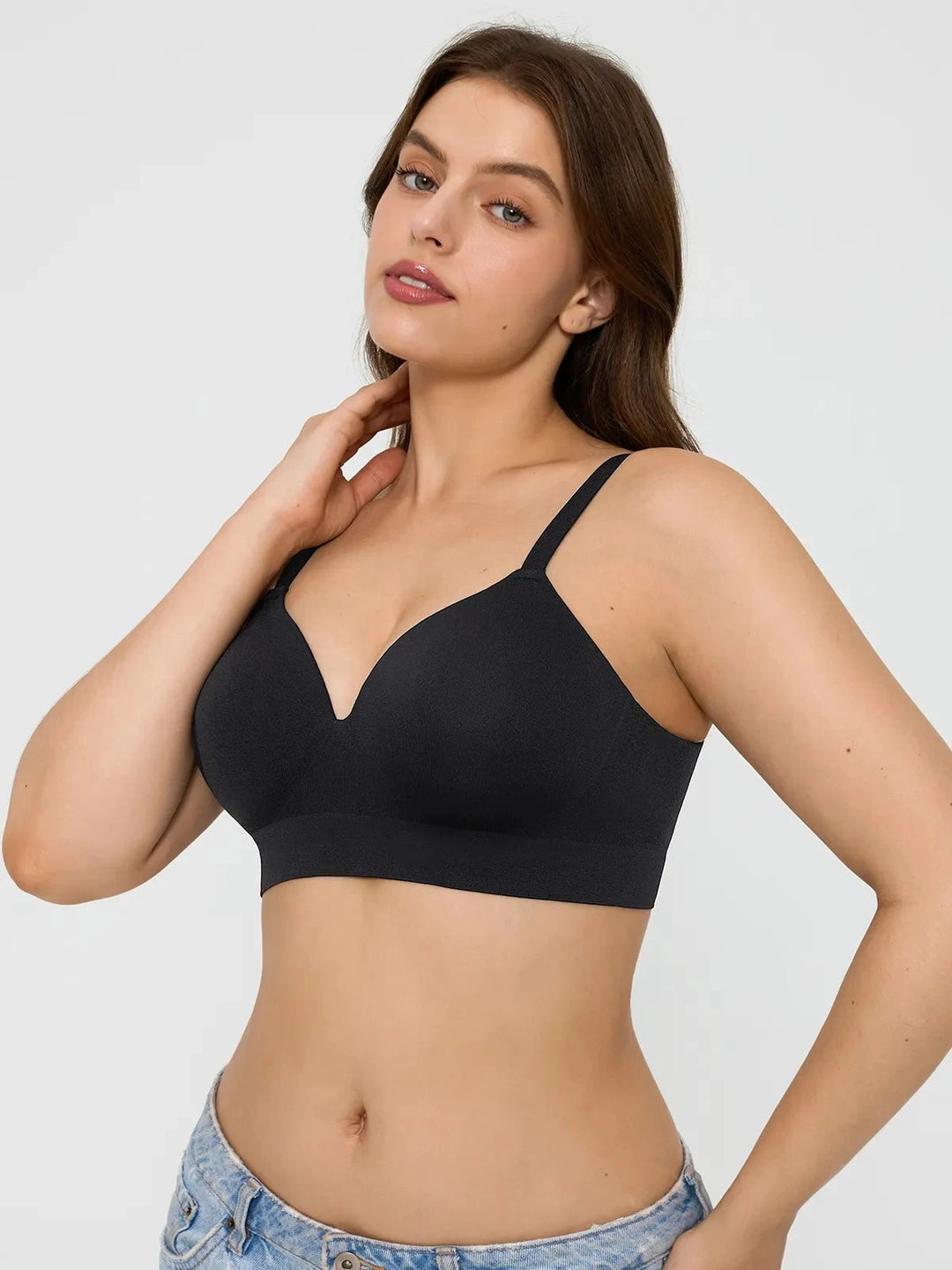 Popilush® Supportive No Underwire Bra ContourLift™ Seamless Wireless Shaping Push Up Bra
