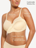 Popilush® Supportive No Underwire Bra ContourLift™ Seamless Wireless Shaping Push Up Bra