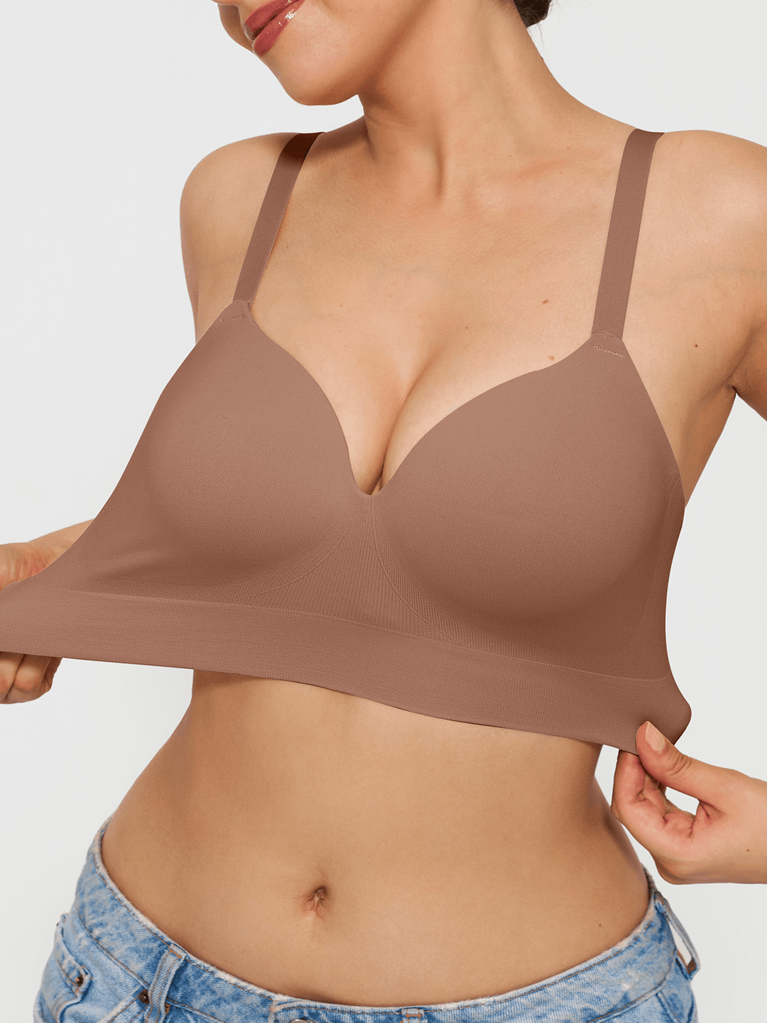Popilush® Supportive No Underwire Bra ContourLift™ Seamless Wireless Shaping Push Up Bra