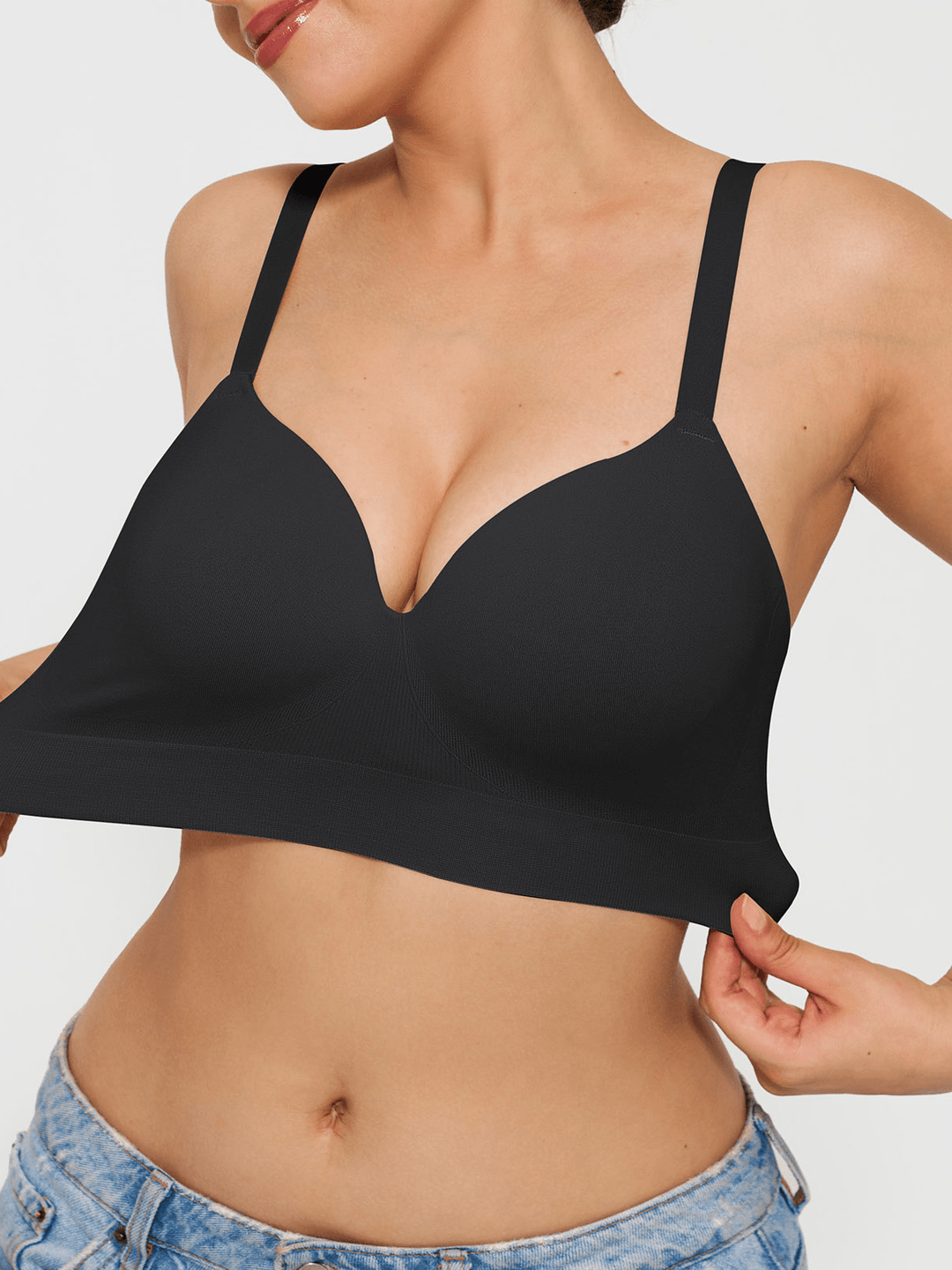 Popilush® Supportive No Underwire Bra ContourLift™ Seamless Wireless Shaping Push Up Bra