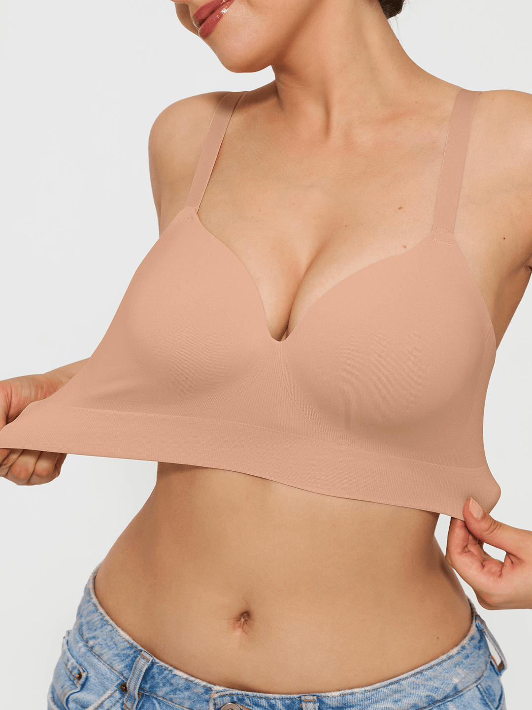Popilush® Supportive No Underwire Bra ContourLift™ Seamless Wireless Shaping Push Up Bra
