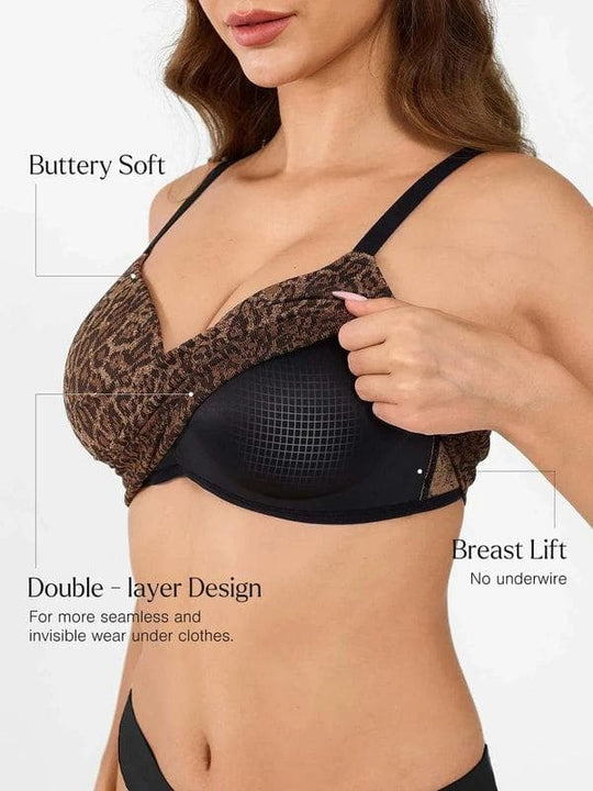 Popilush® Supportive No Underwire Bra ContourLift™ Seamless Wireless Shaping Push Up Bra