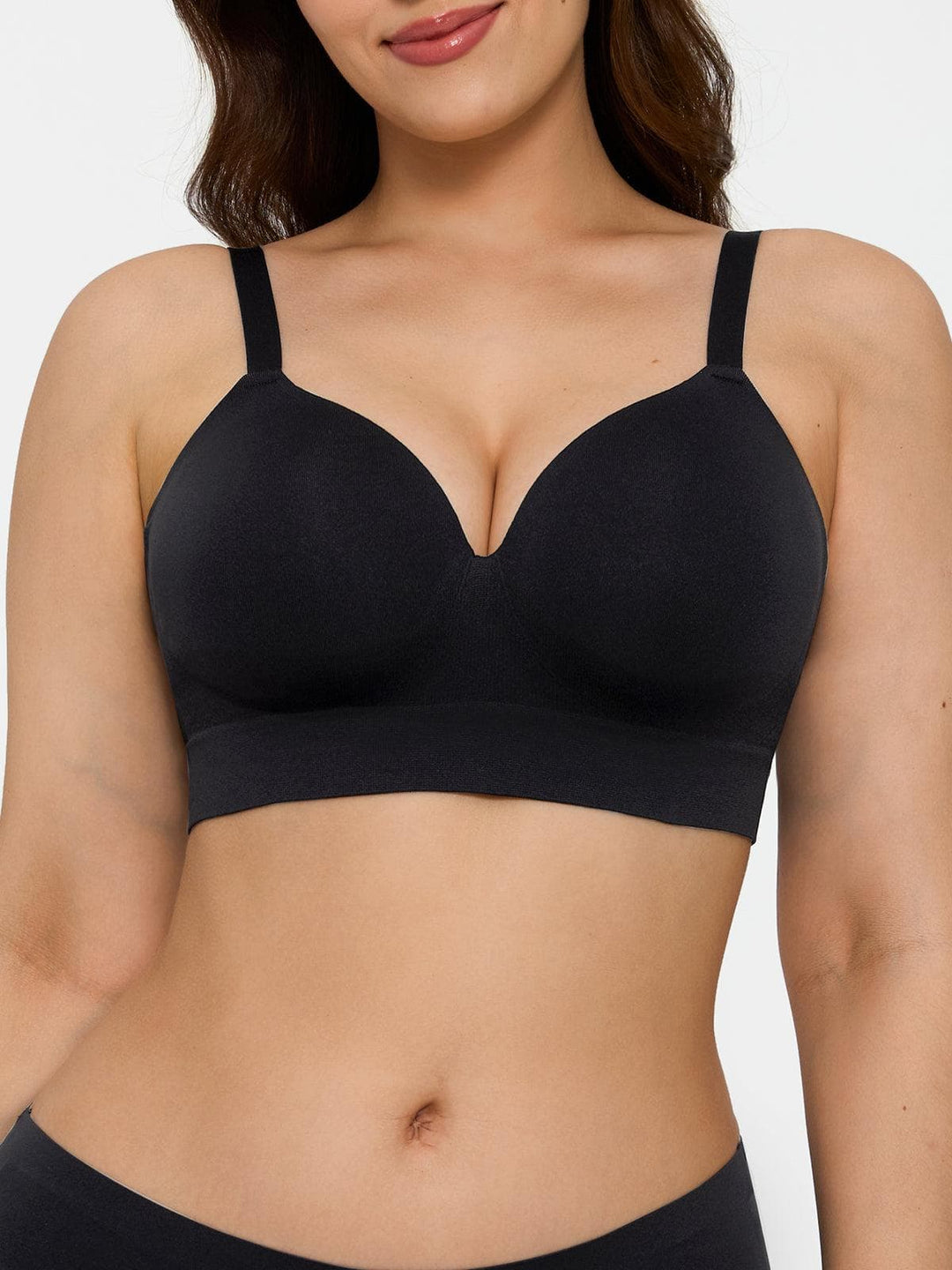 Soutien-gorge push-up sans coutures à col en V – Popilush