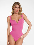 Popilush® Bodysuit / Pink / XS Day To Night Set Square Neck Tank Bodysuit Built-in Shapewear Pants