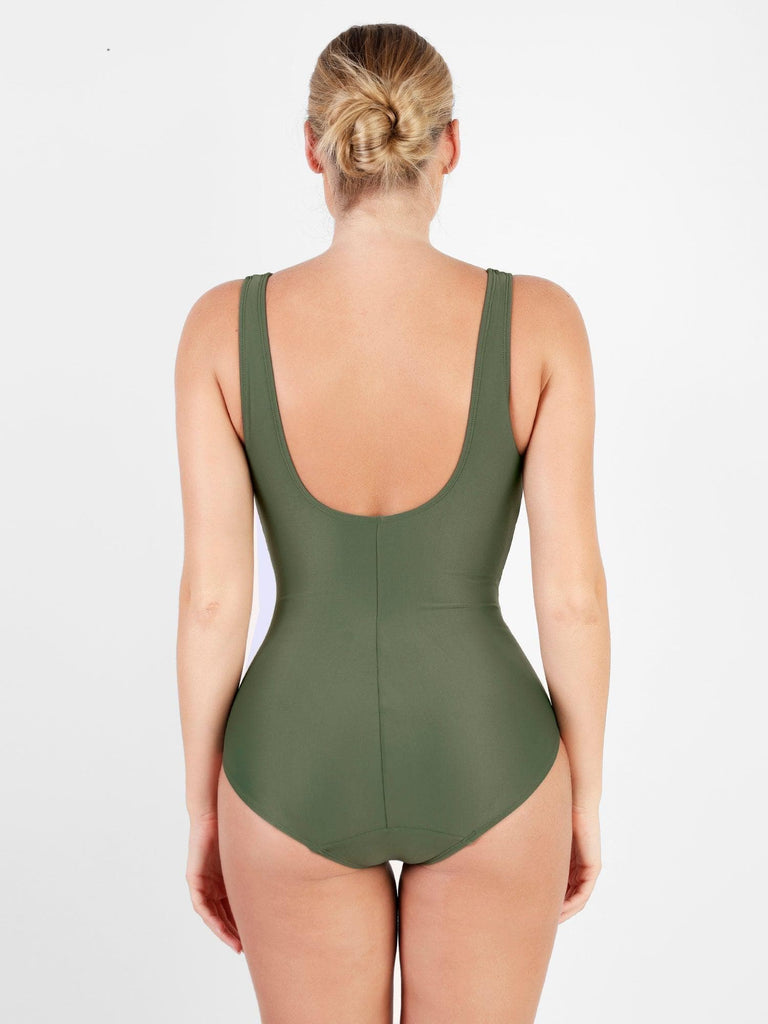 Popilush® Tummy Control Slimming Swimwear Deep-V Neck One-Piece Shapewear Bodysuit
