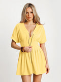 Popilush® Deep V Zip Front Two-Piece Sculpting Midi Dress