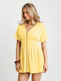Popilush® Deep V Zip Front Two-Piece Sculpting Midi Dress