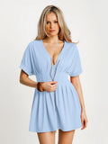 Popilush® Deep V Zip Front Two-Piece Sculpting Midi Dress